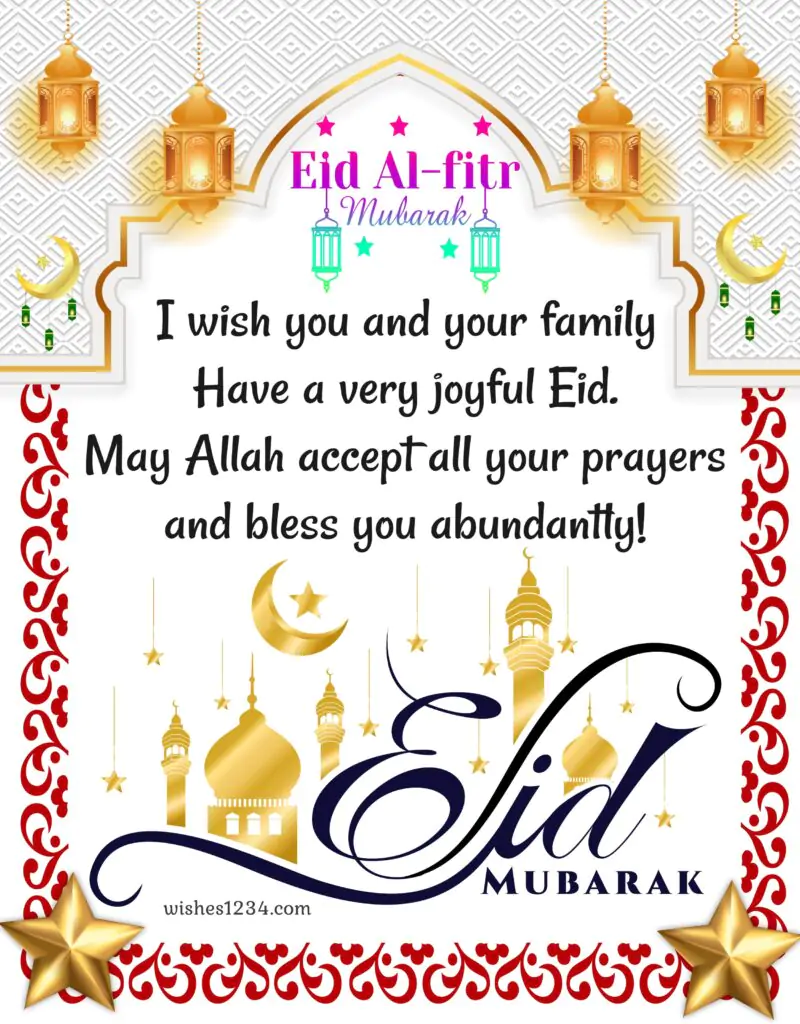 Eid mubarak image on white background.