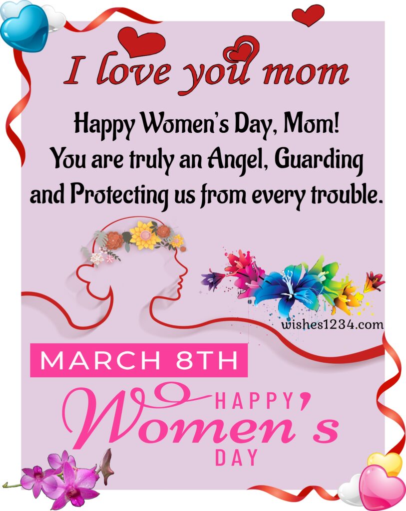 Happy Womens day Mom wishes with image.