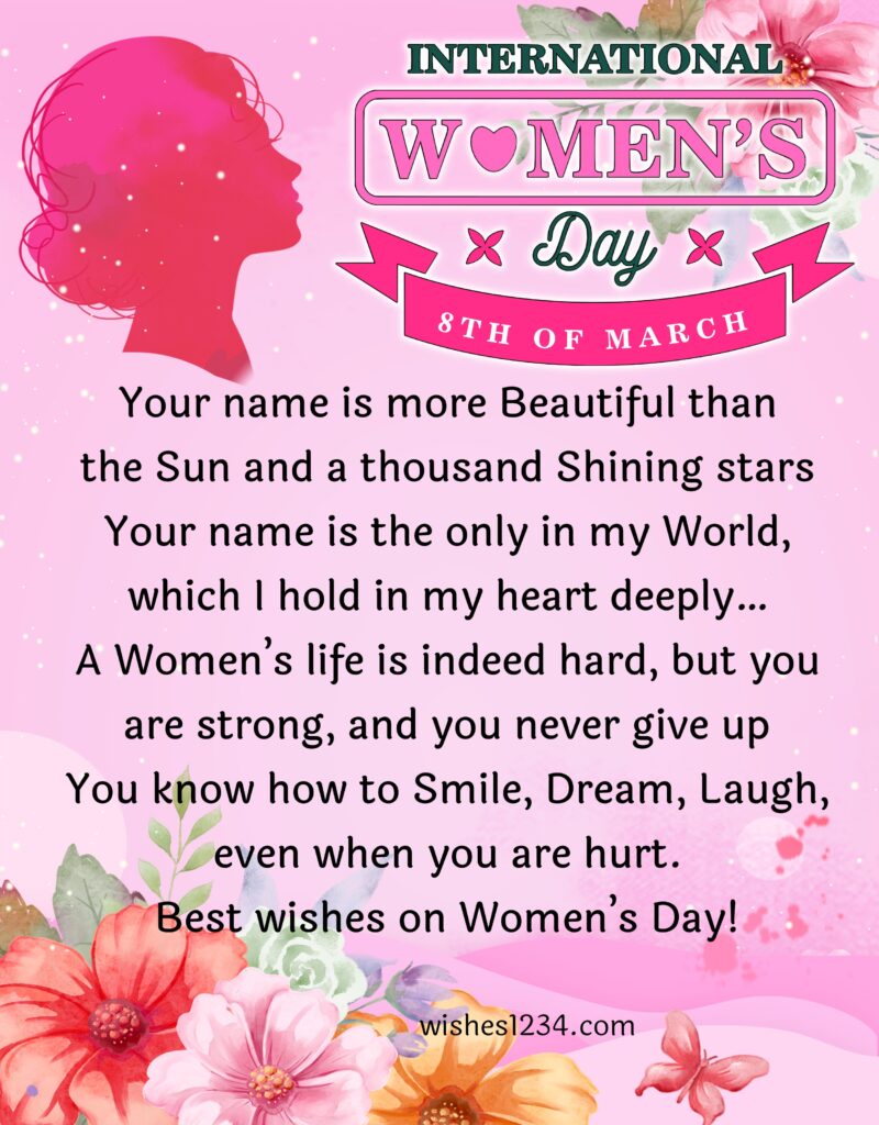 Happy Womens day quote with beautiful image.