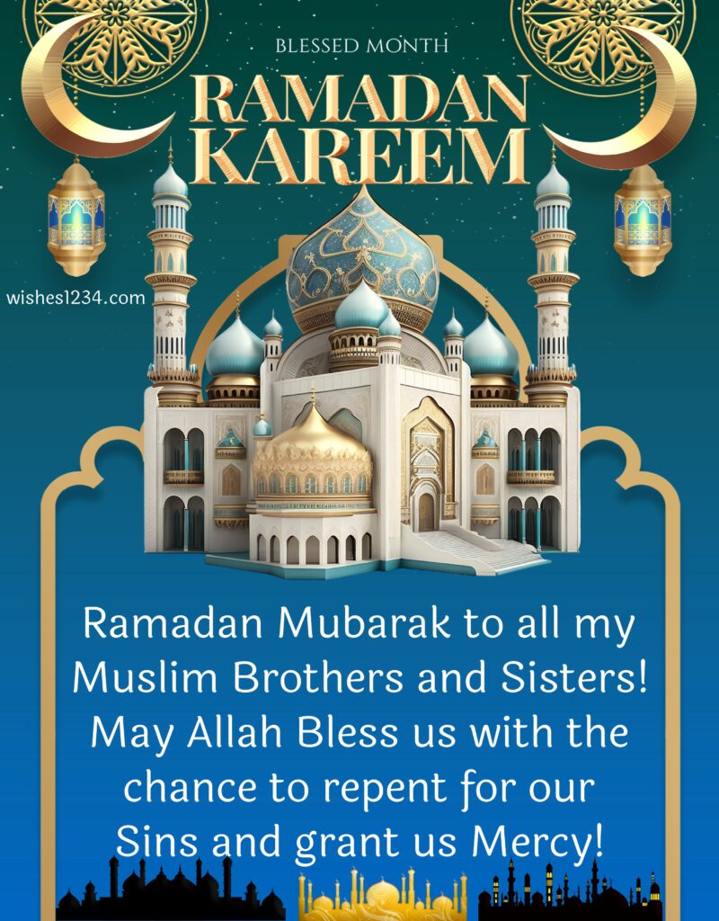 Ramadan Kareem image with beautiful background.
