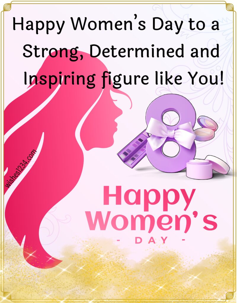 Womens day quote with woman silhouette.
