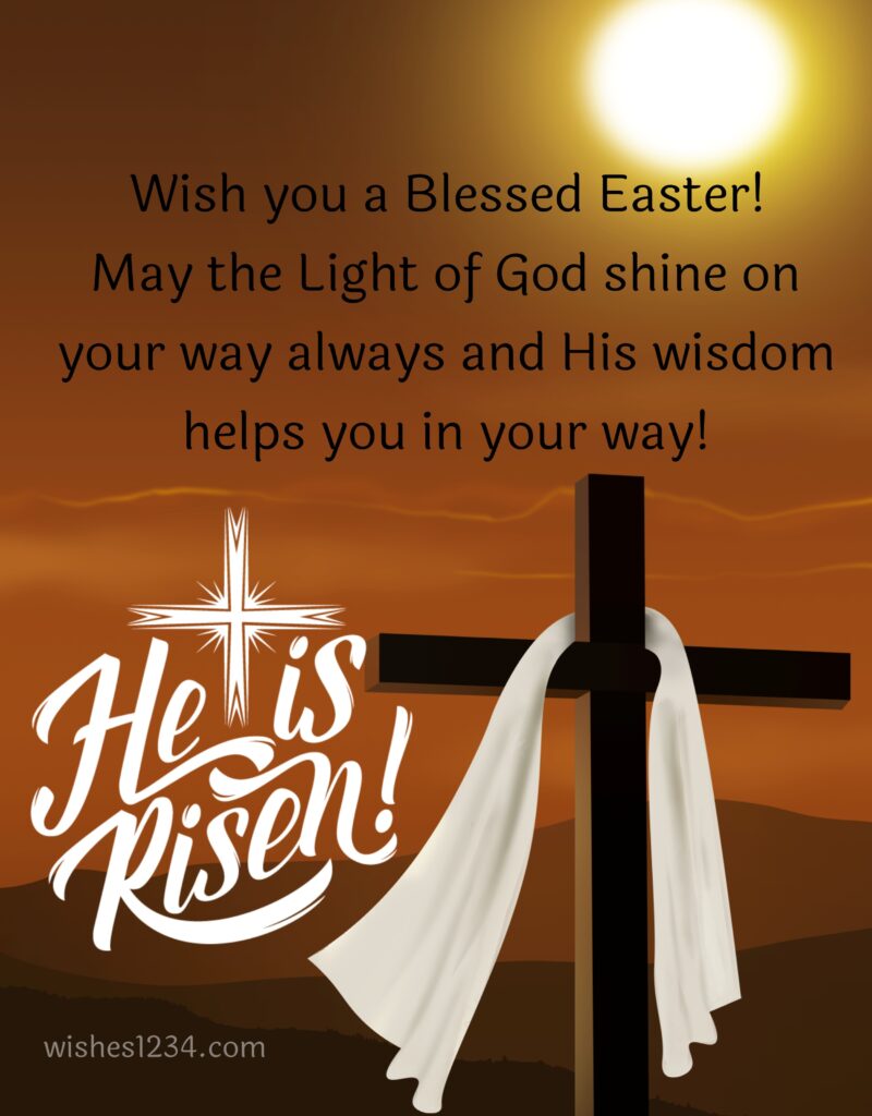 Easter Quote with He is risen blessings.