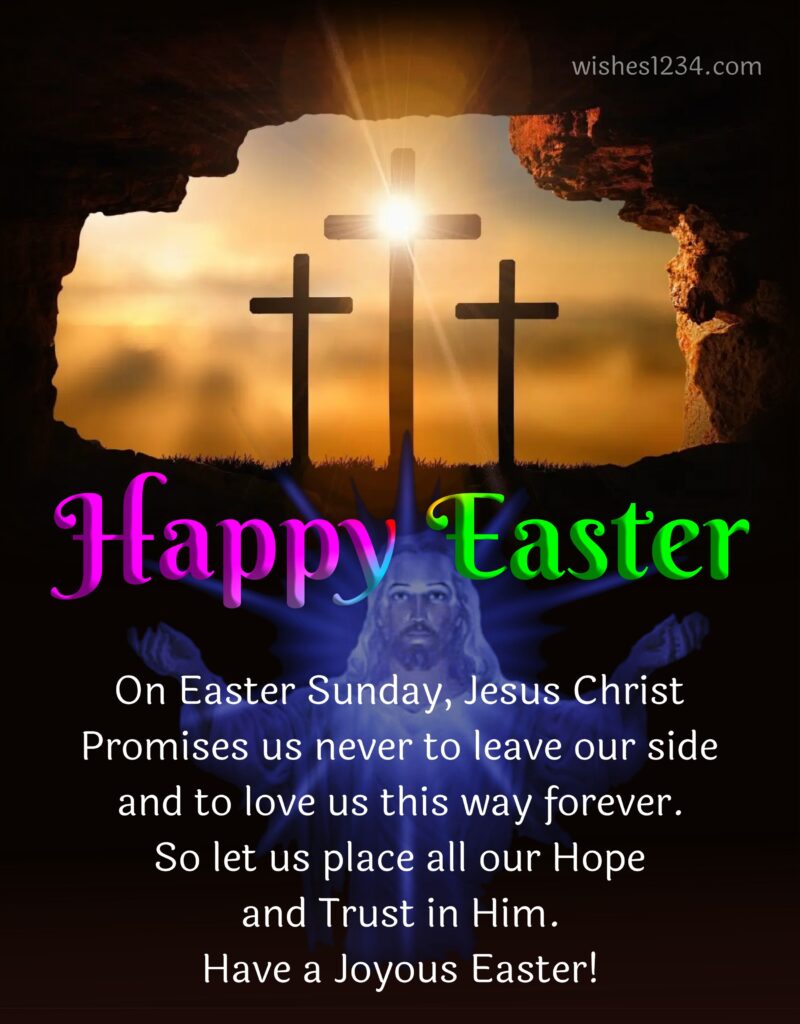 Happy Easter with Jesus image.
