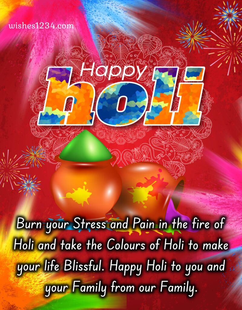 Holi Image with colorful background.