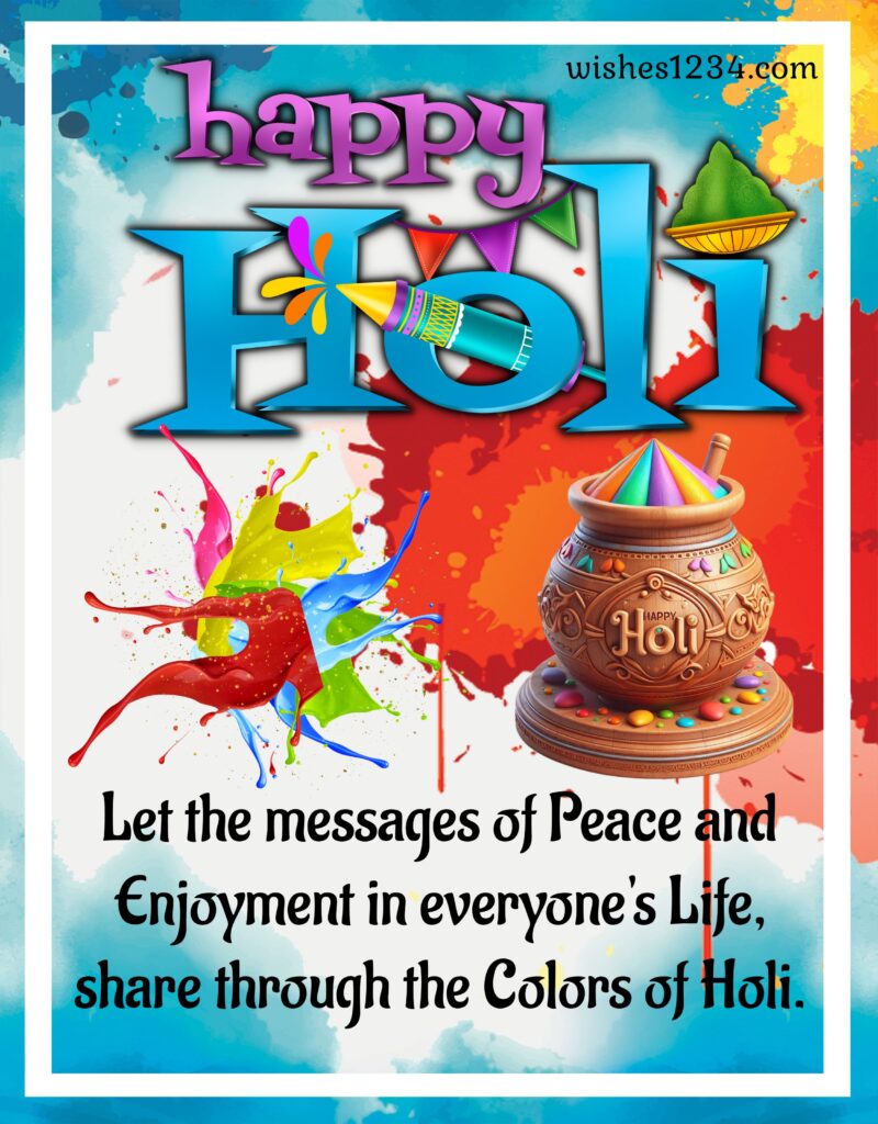 Holi hai message with wonderful image.