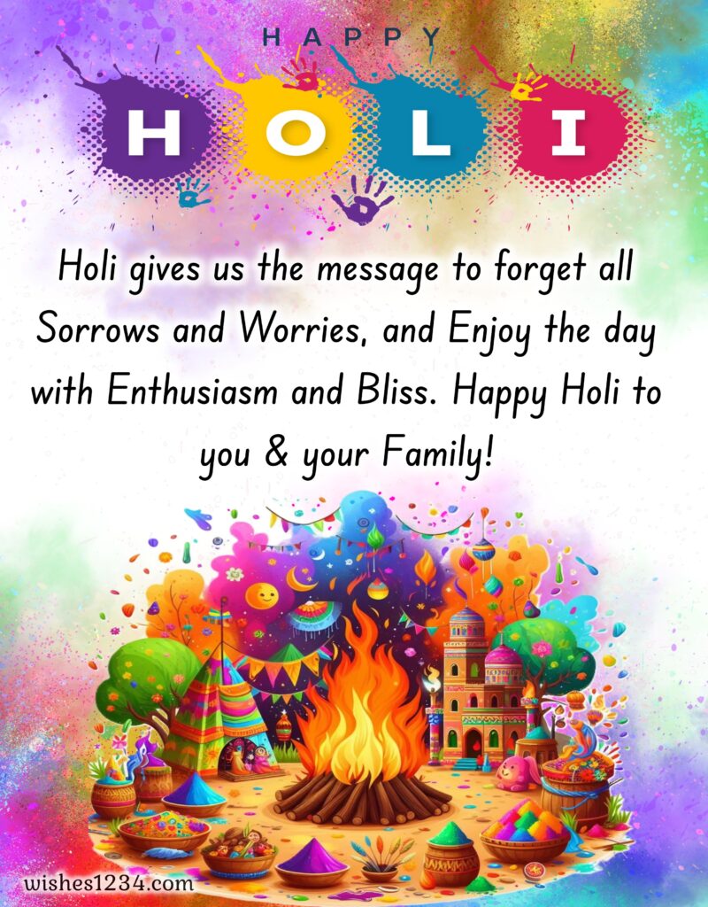 Holi image with beautiful message.