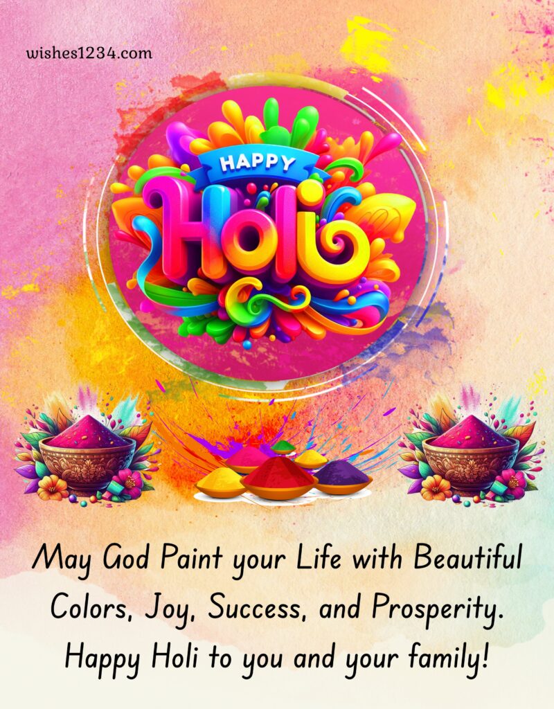 Holi wishes with beautiful image.