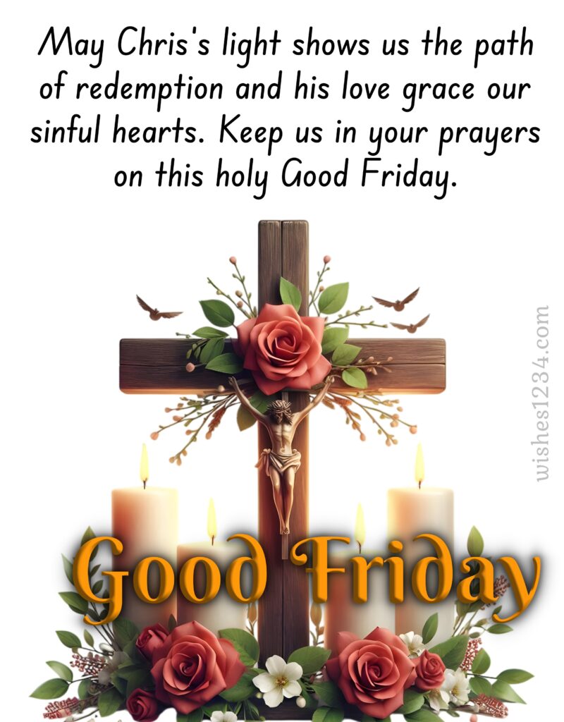 Quotes about Good Friday with Cross background.