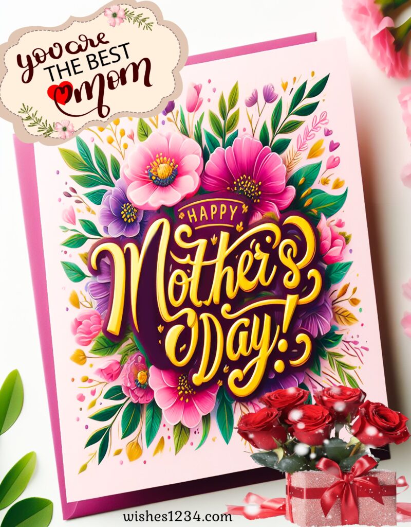 Happy mothers day greeting card.