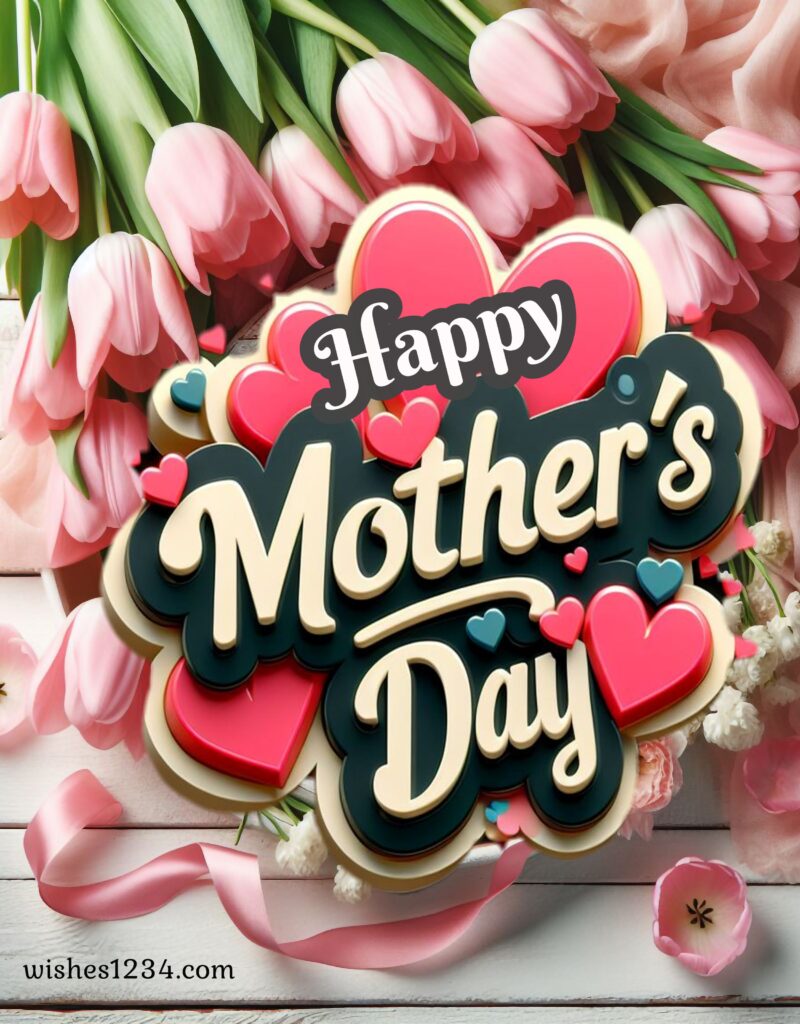 Happy mothers day pink tulips wallpaper.