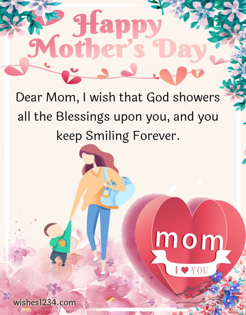 Kid holding moms hand image with mothers day quote.