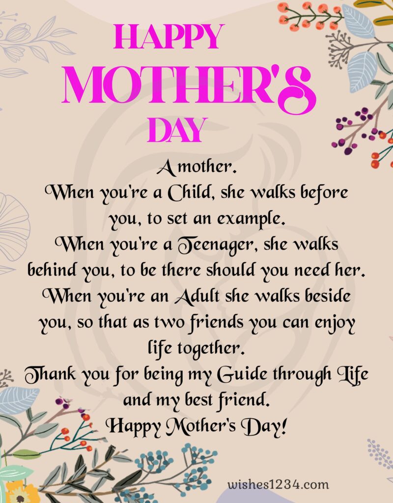 Mothers day wishes with beautiful image.