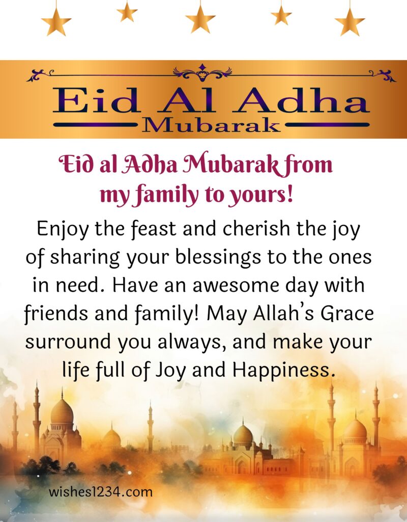 Eid al Adha blessings.