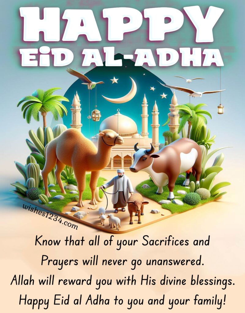 Eid al adha image with animals.