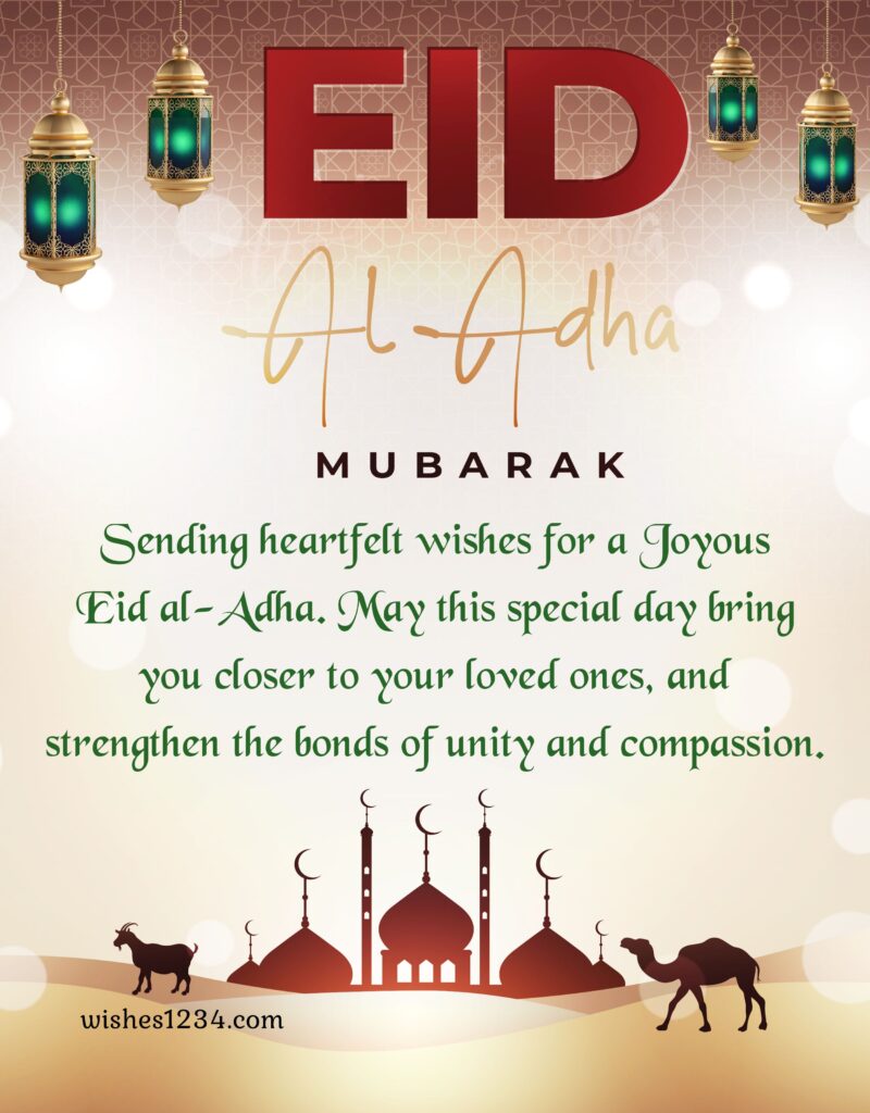 Eid ul Adha beautiful image with quote.