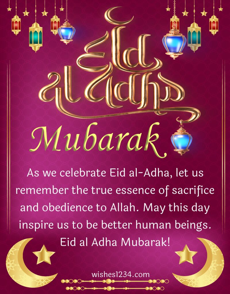 Eid ul Adha mubarak image with pink background.