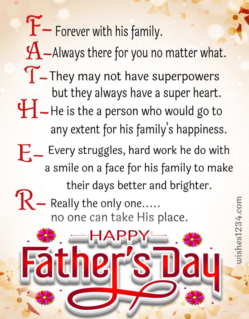 Father Day card for all fathers.