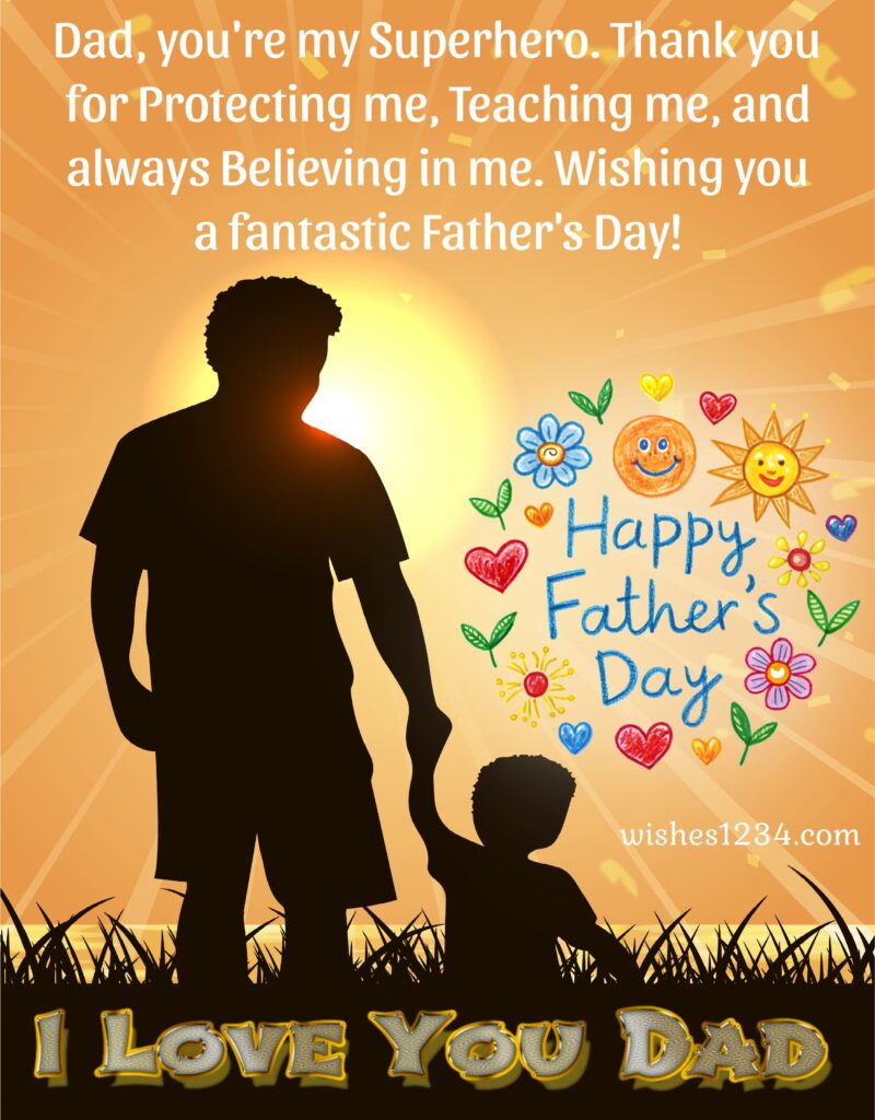 Fathers day message with image.