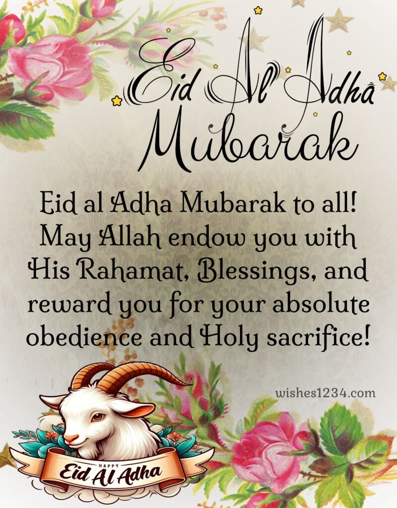 Greetings for Eid al Adha with beautiful image.