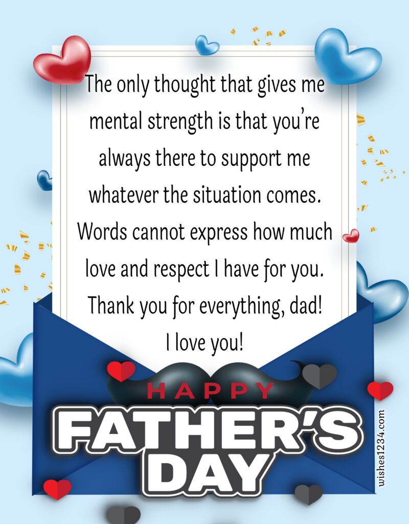 Happy Fathers Day letter for Father.