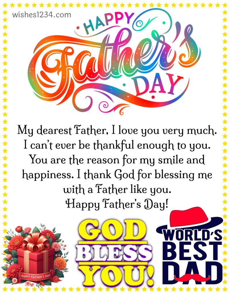 Happy Fathers day card with beautiful quotes.