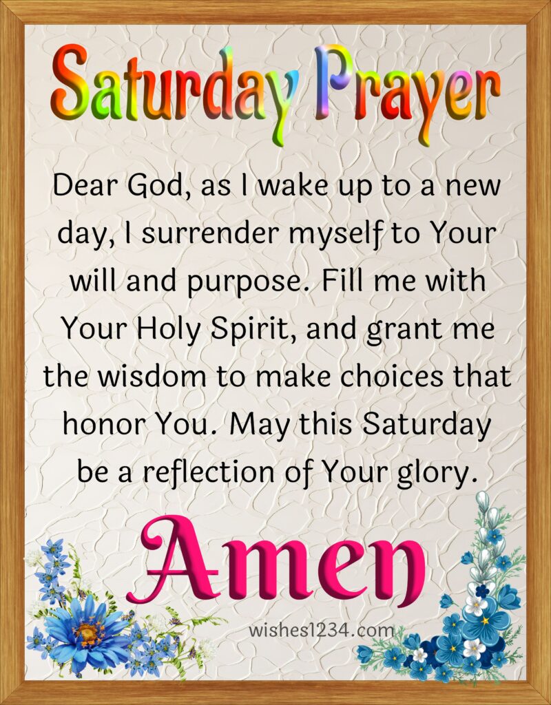 Beautiful Saturday Prayers with image.