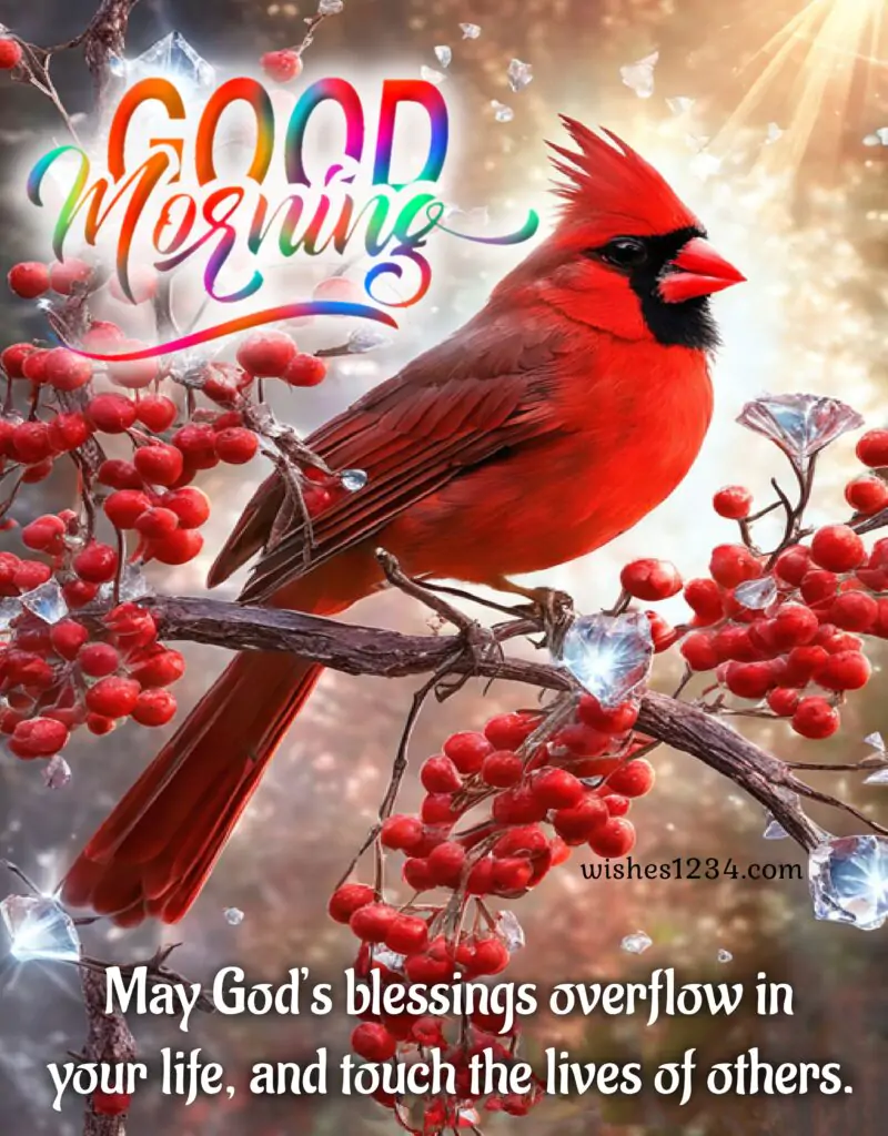 Good morning blessings with cardinal.