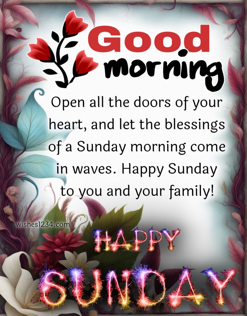 Happy Sunday message with beautiful image.