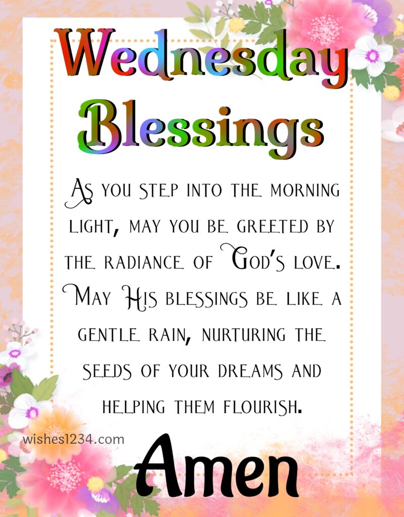 Wednesday Blessings with flower border.