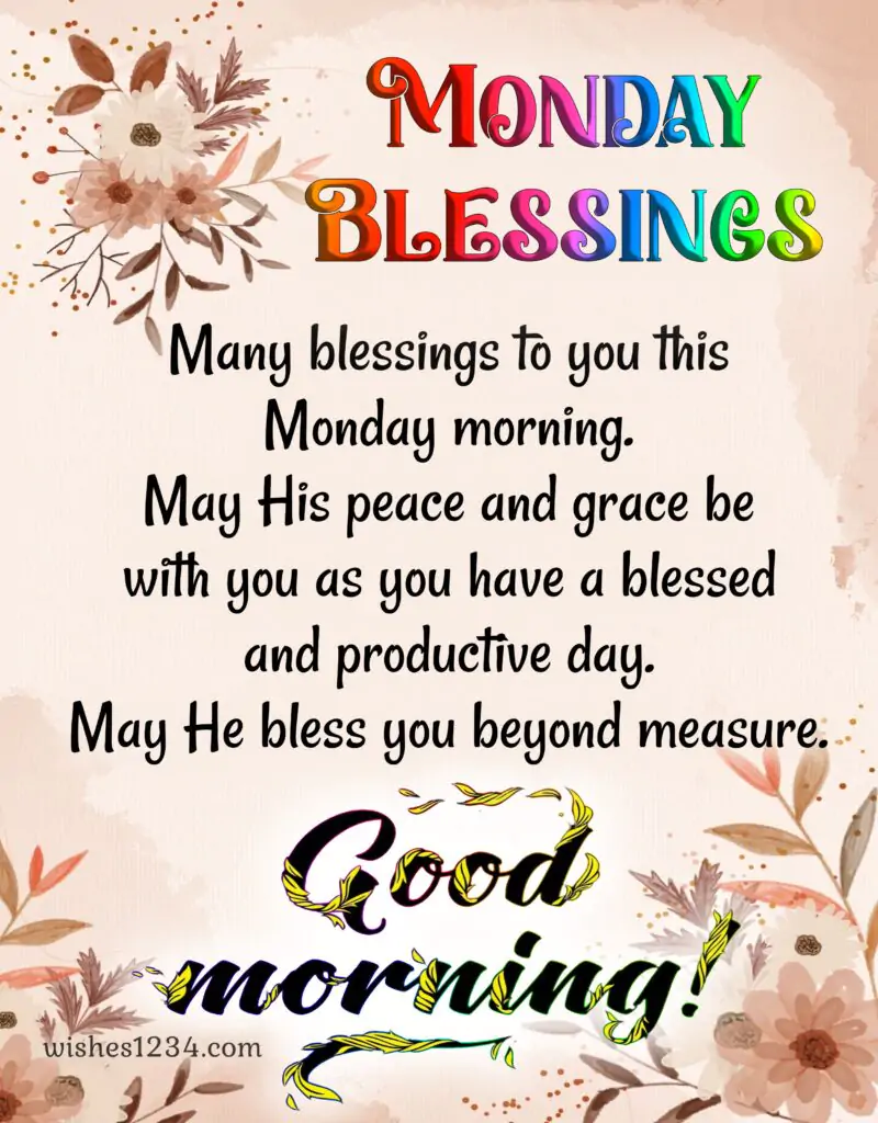 Good Morning Monday blessings image.