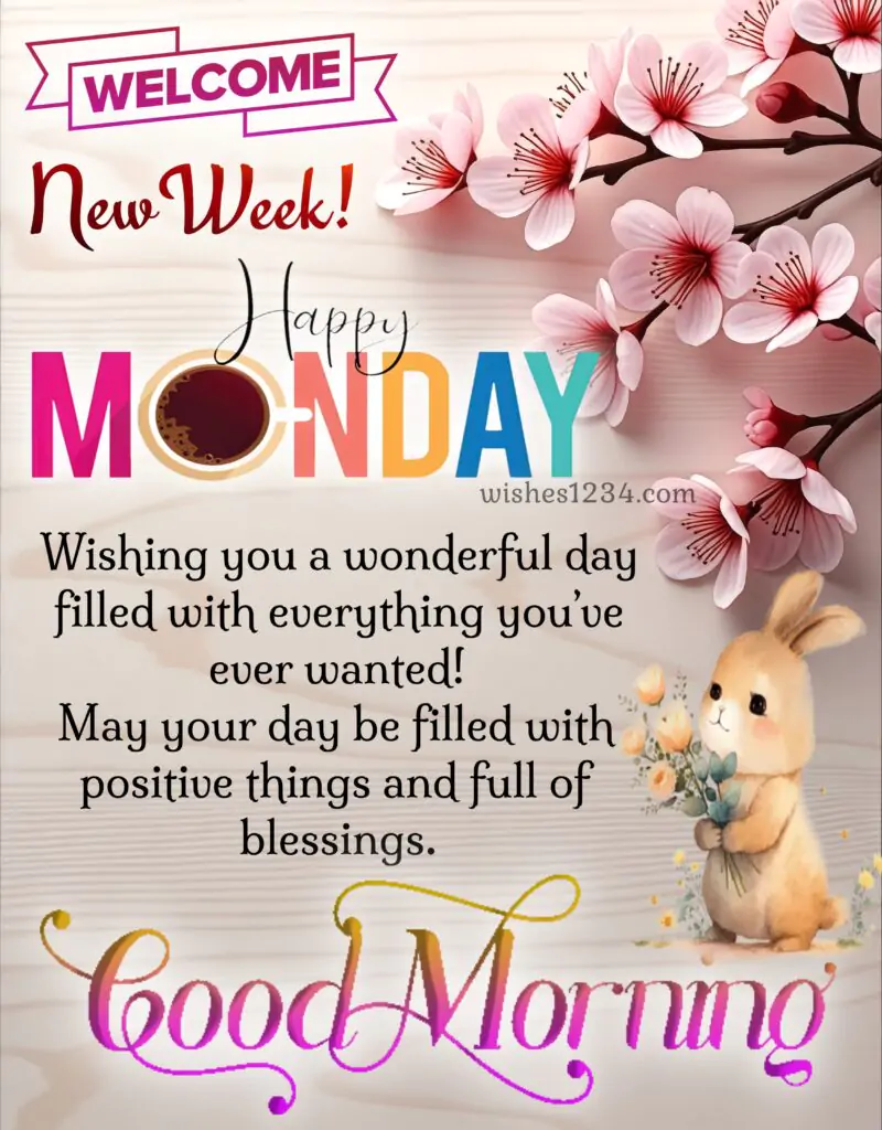 Happy Monday quotes on beautiful background.