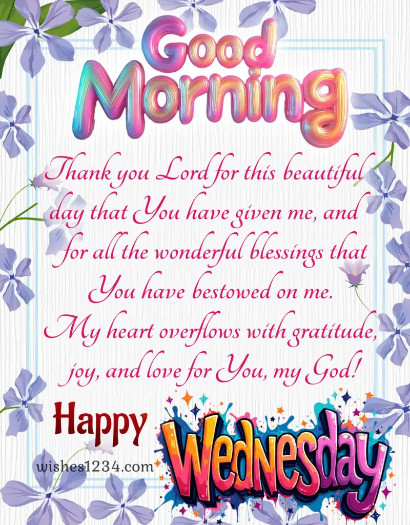 Happy Wednesday blessings image.