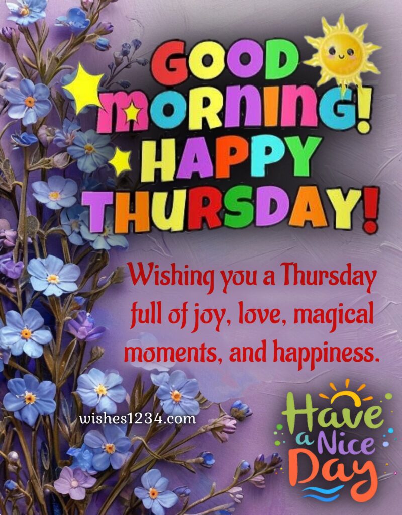 Happy Thursday quote with image.