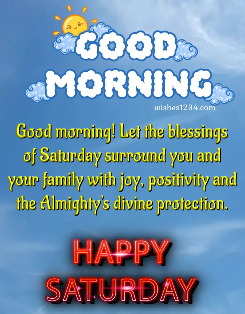 Saturday Blessings image with Sky background.