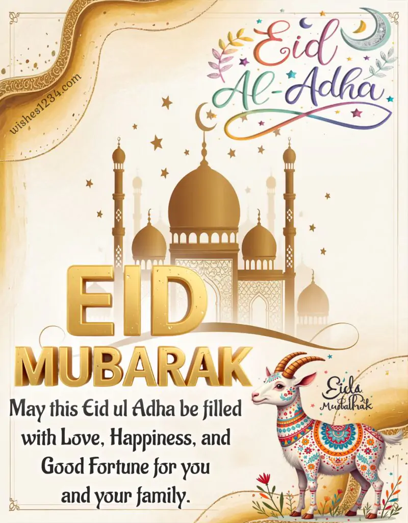 Eid Mubarak image on beautiful wallpaper.