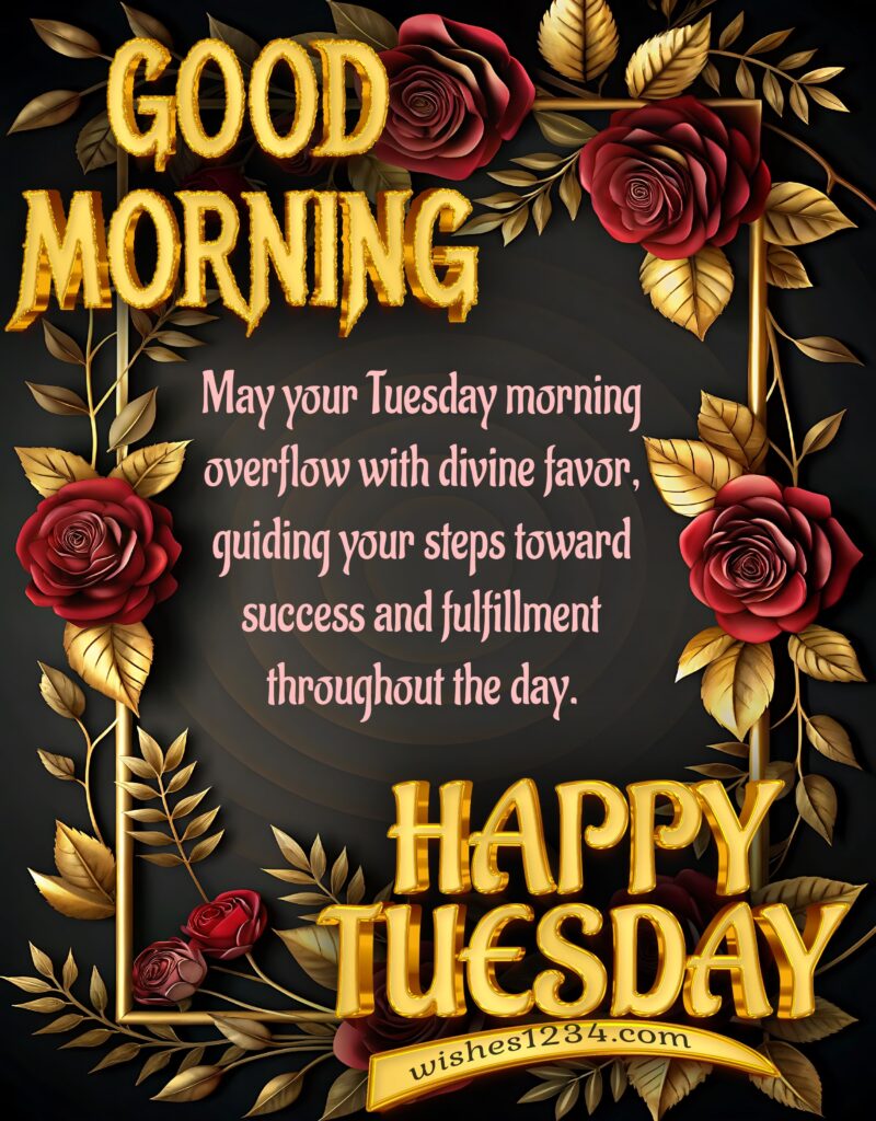 Happy Tuesday quote on rose wallpaper