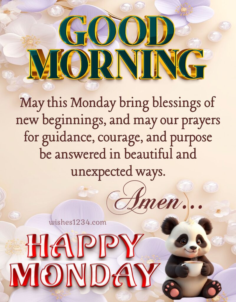 Good Morning prayer with Happy Monday.