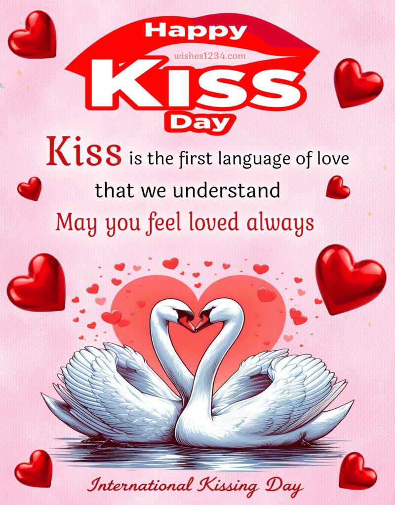 Happy Kiss Day message image.
