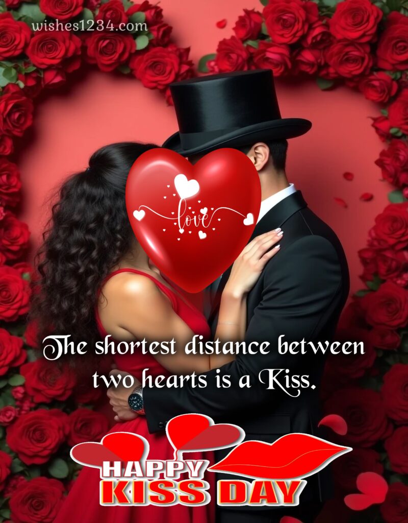 Happy Kissing Day beautiful couple image.