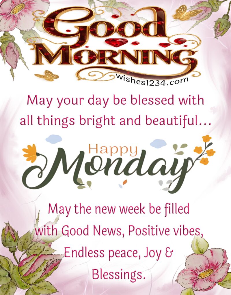 Happy Monday and New Week quotes image.