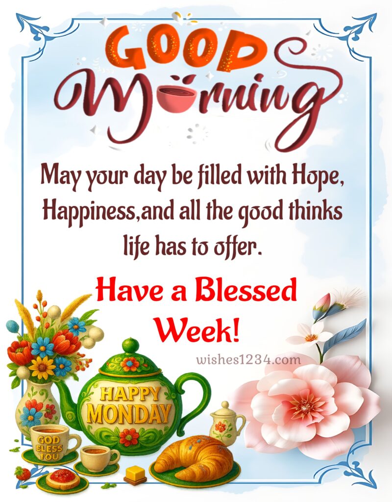 Happy Monday quotes on beautiful background.