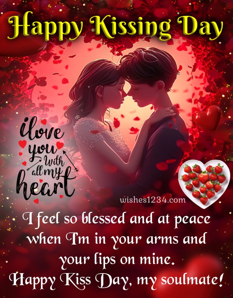 International Kissing Day Message with image.