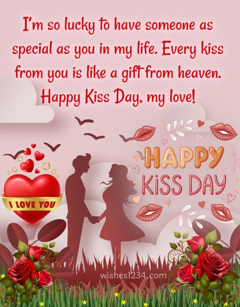 Kiss Day Message with image.
