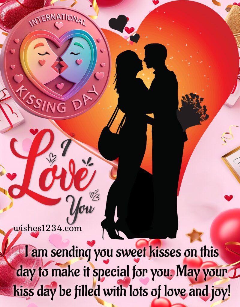 Kissing Day Message with image.