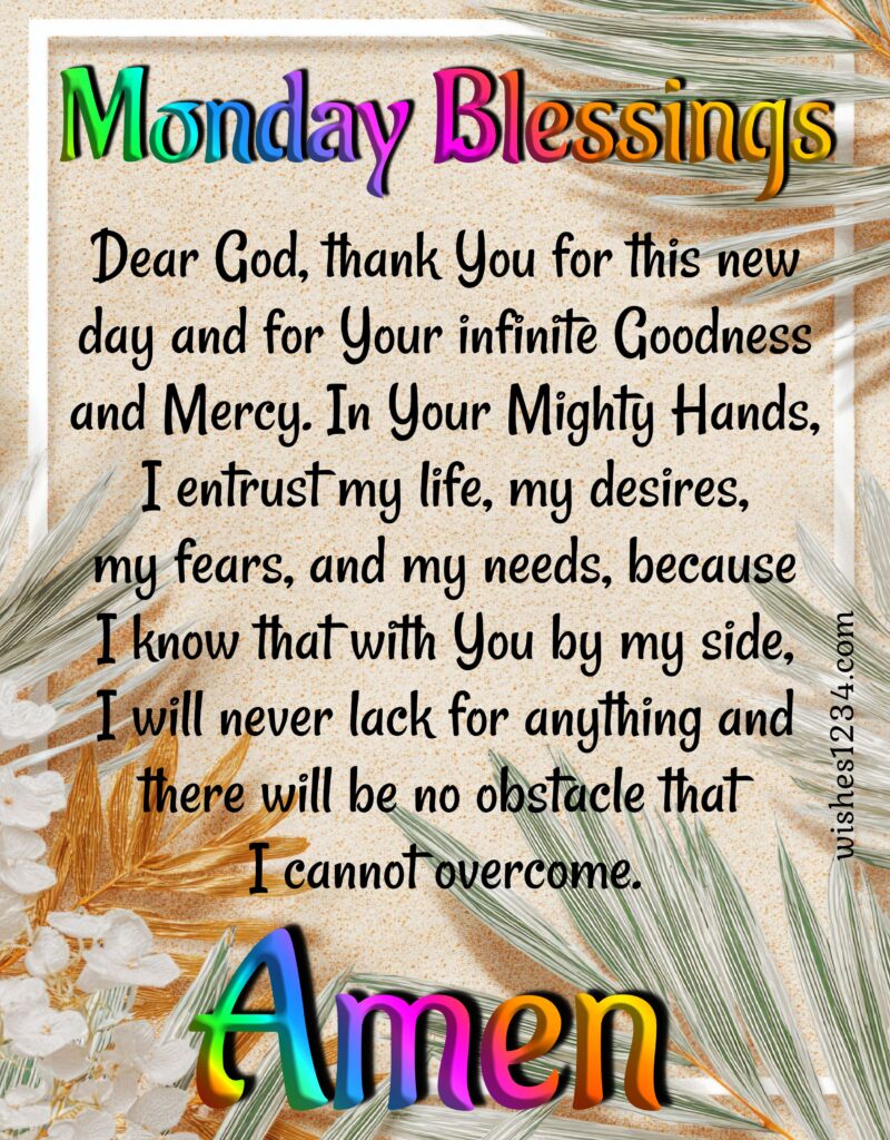 Monday Blessings image.