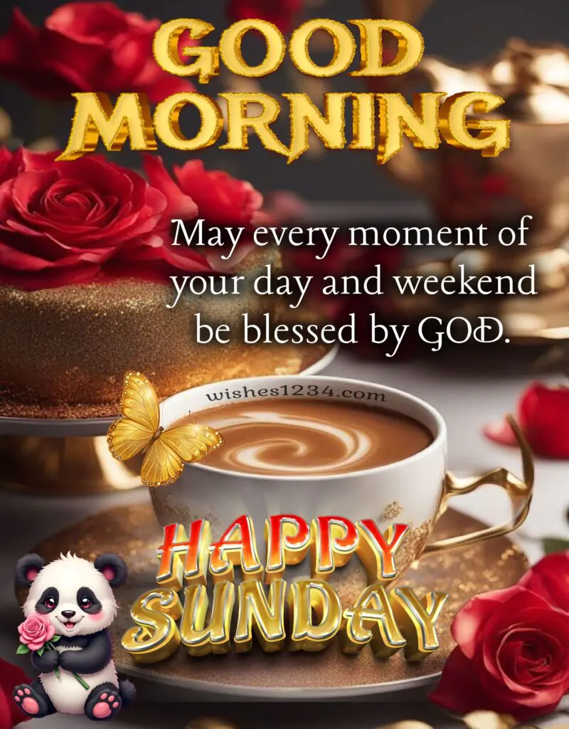 Good Morning Sunday tea cup background image.