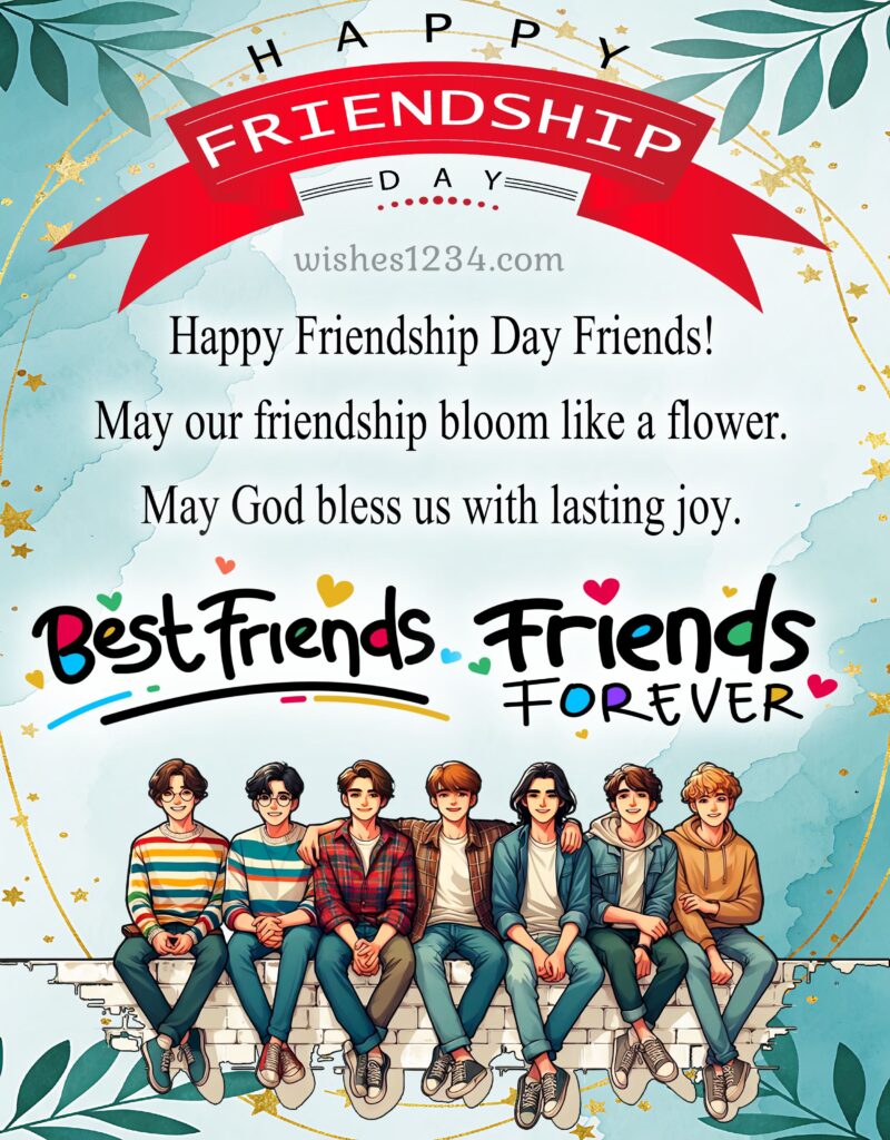 Happy Friendship Day image with friends background.