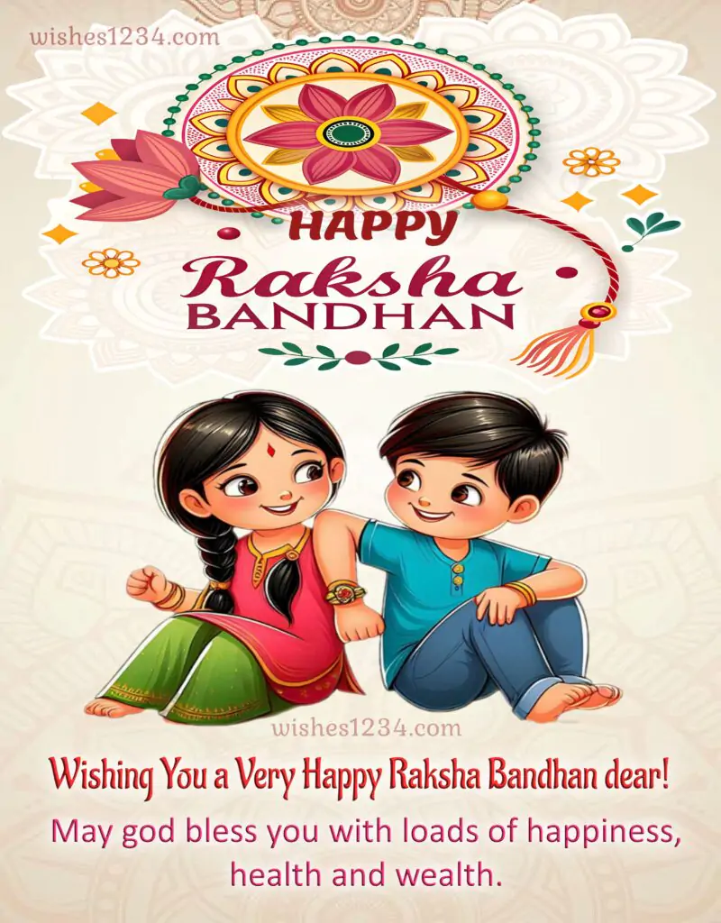 Happy Raksha Bandhan for brother and sister.