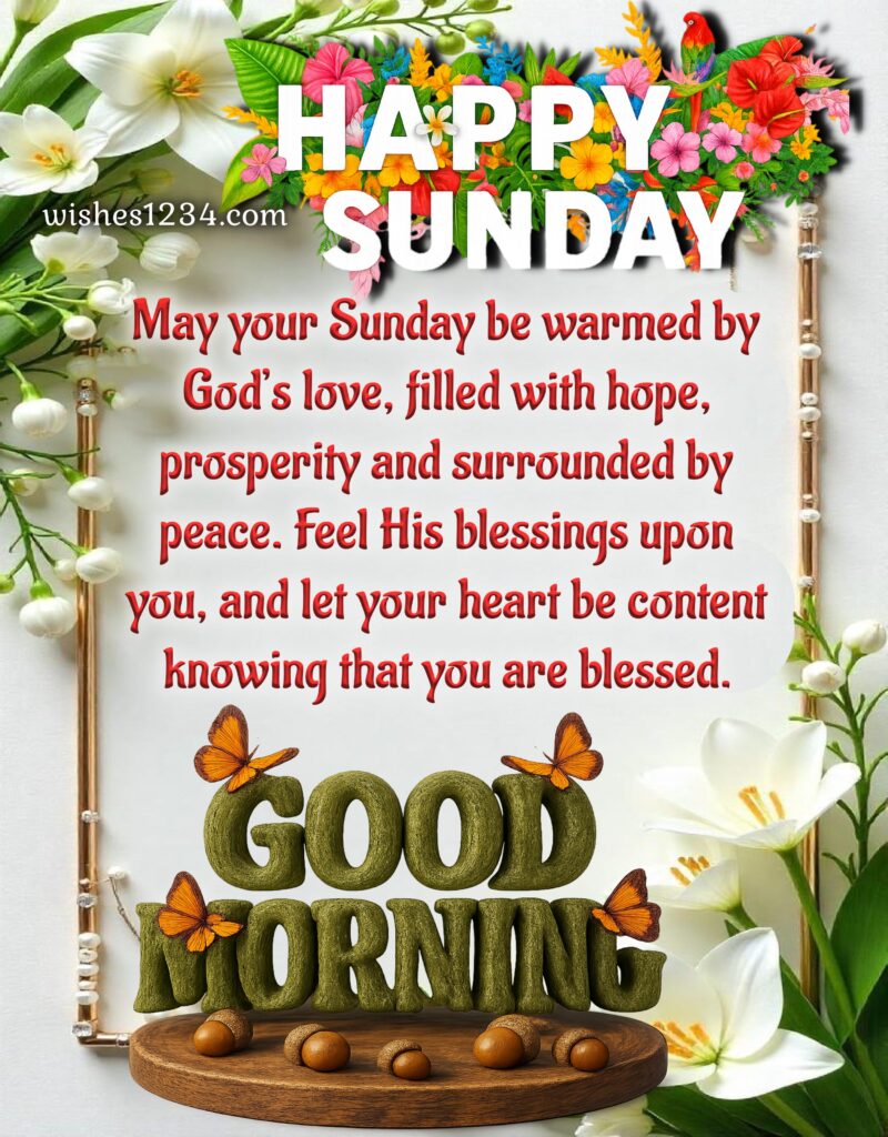 Happy Sunday Blessings with 3D Image.