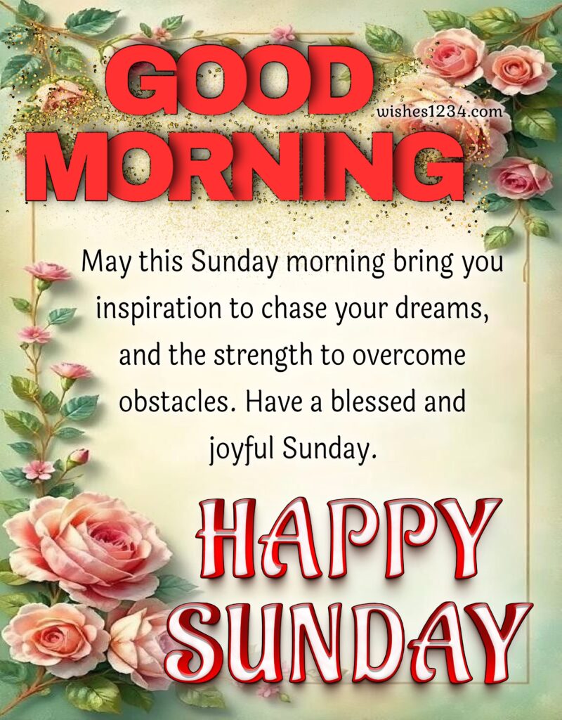 Happy Sunday Morning image with blessings.